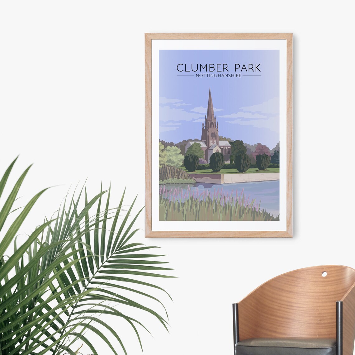 Clumber Park Gothic Chapel Nottinghamshire Vintage Travel Poster - Image 4