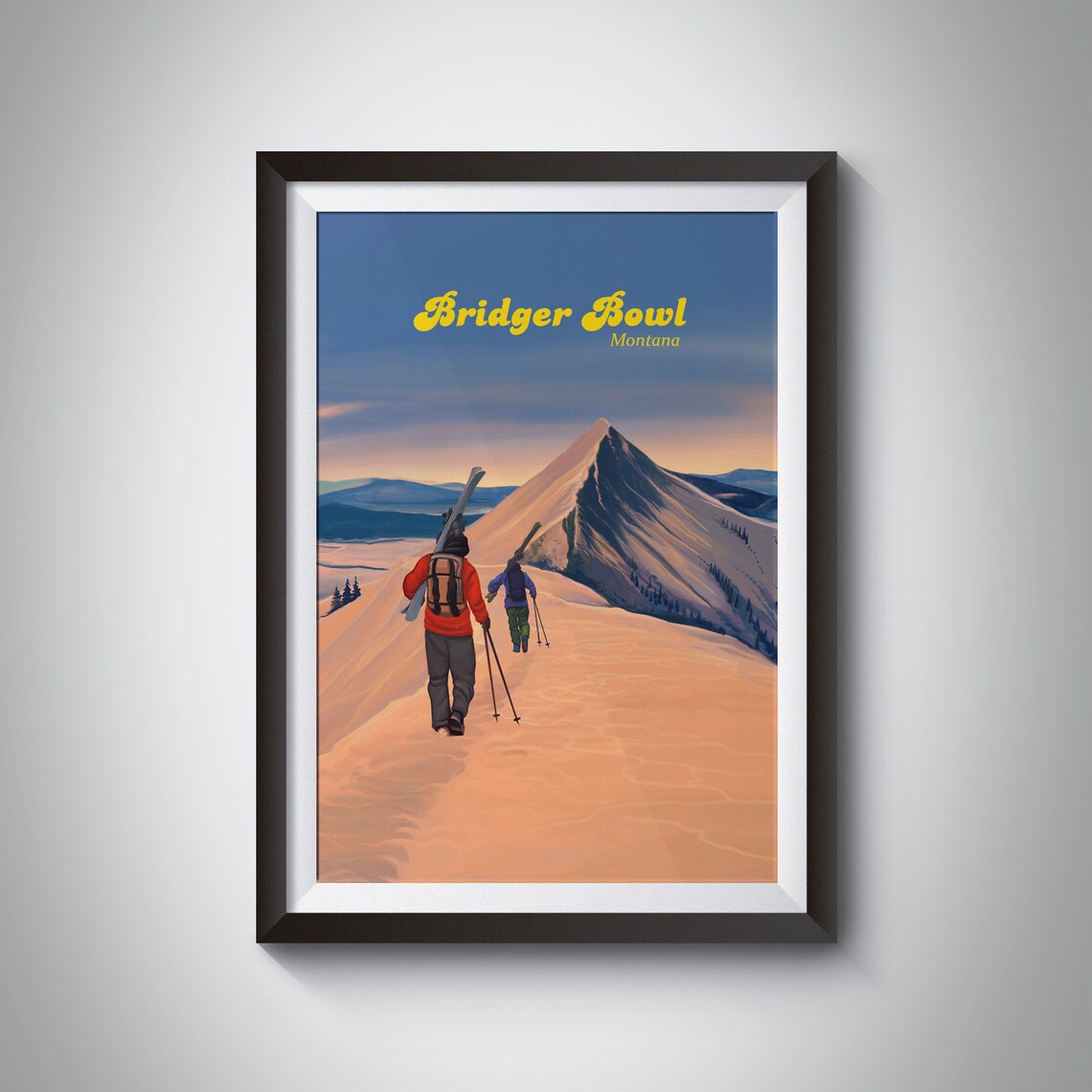 Bridger Bowl Vintage Ski Resort Travel Poster