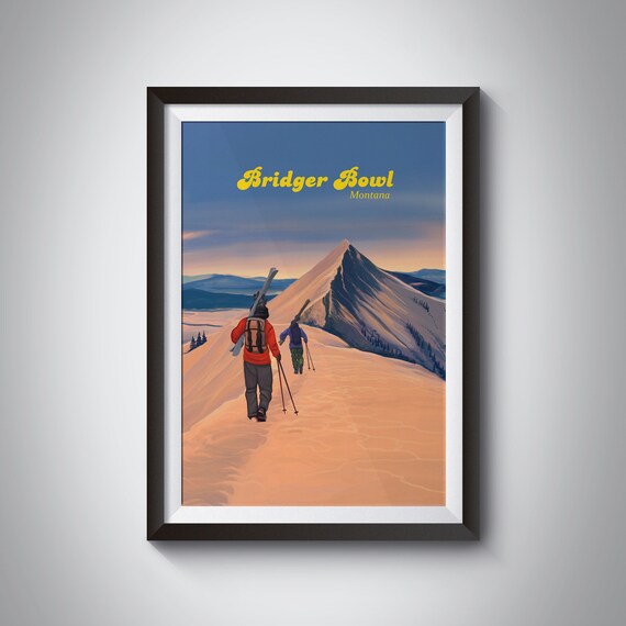 Bridger Bowl Vintage Ski Resort Travel Poster