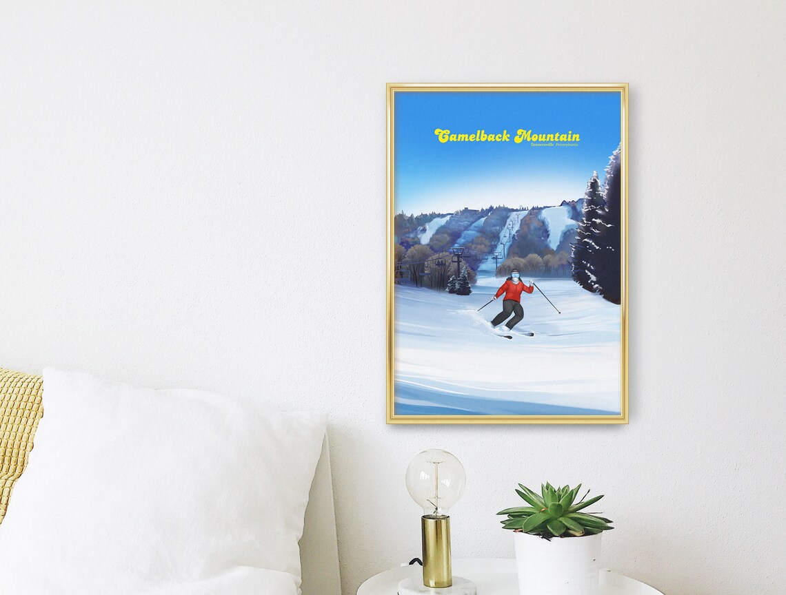 Camelback Mountain Retro Ski Poster Tannersville Pennsylvania - Image 3