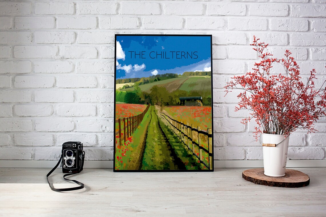The Chilterns Vintage Travel Poster Art Print - Image 3