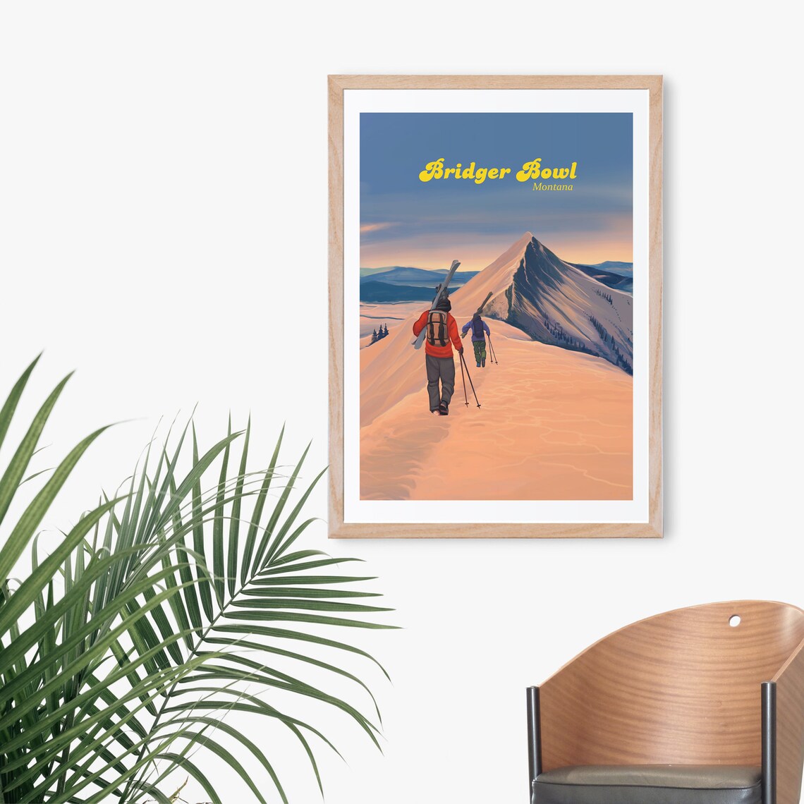 Bridger Bowl Vintage Ski Resort Travel Poster - Image 3