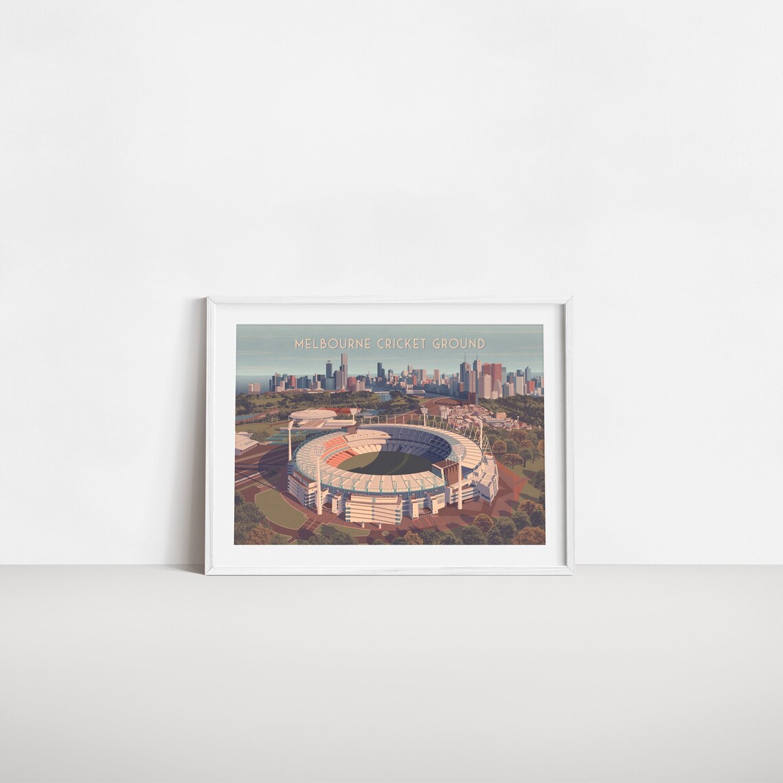 Melbourne Cricket Ground MCG Stadium Skyline Sports Travel Poster - Image 2