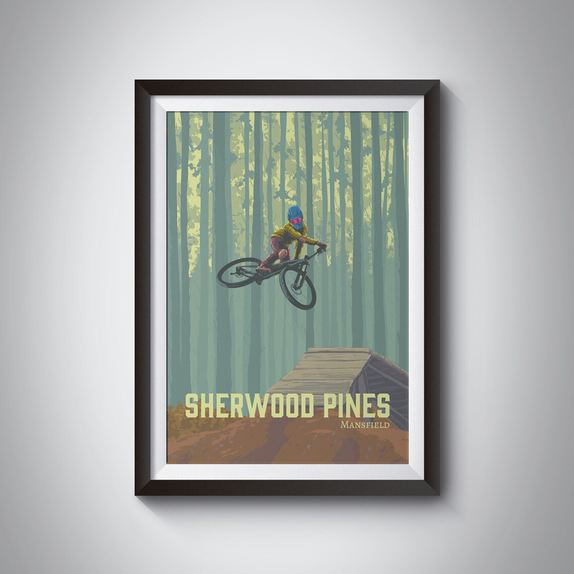 Sherwood Pines Mansfield Mountain Biking Jump Trail MTB Poster