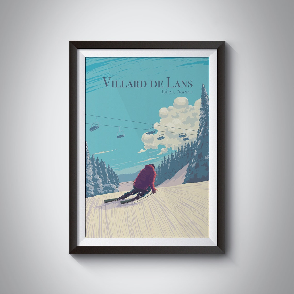 Villard De Lans Vintage Travel Poster, French Alps