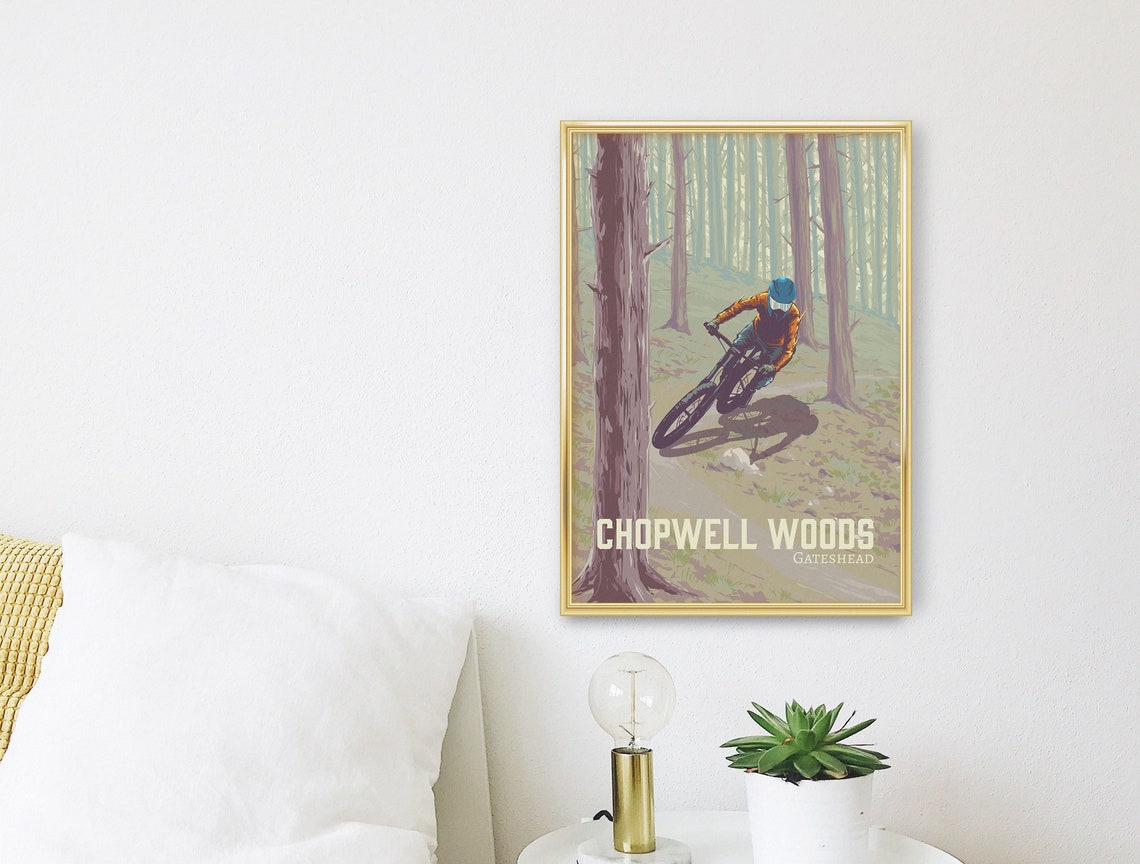 Chopwell Woods Gateshead Forest Mountain Bike Poster England Trail Ride - Image 4