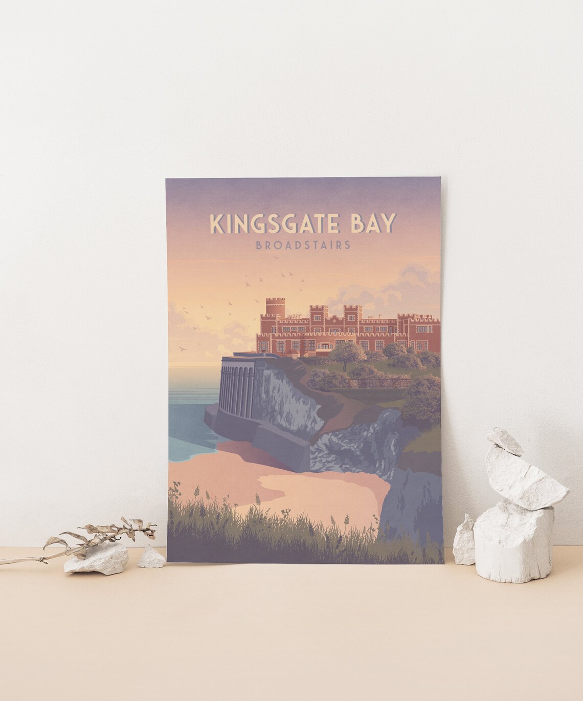 Kingsgate Bay Vintage Travel Poster, Kent Seaside - Image 4