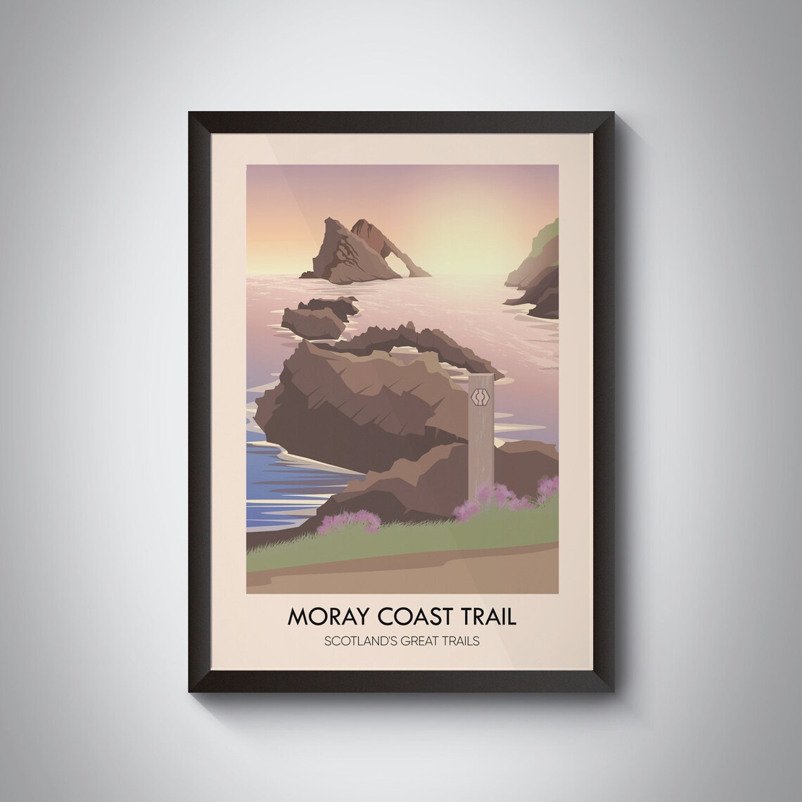 Moray Coast Trail Vintage Travel Poster, Scotland