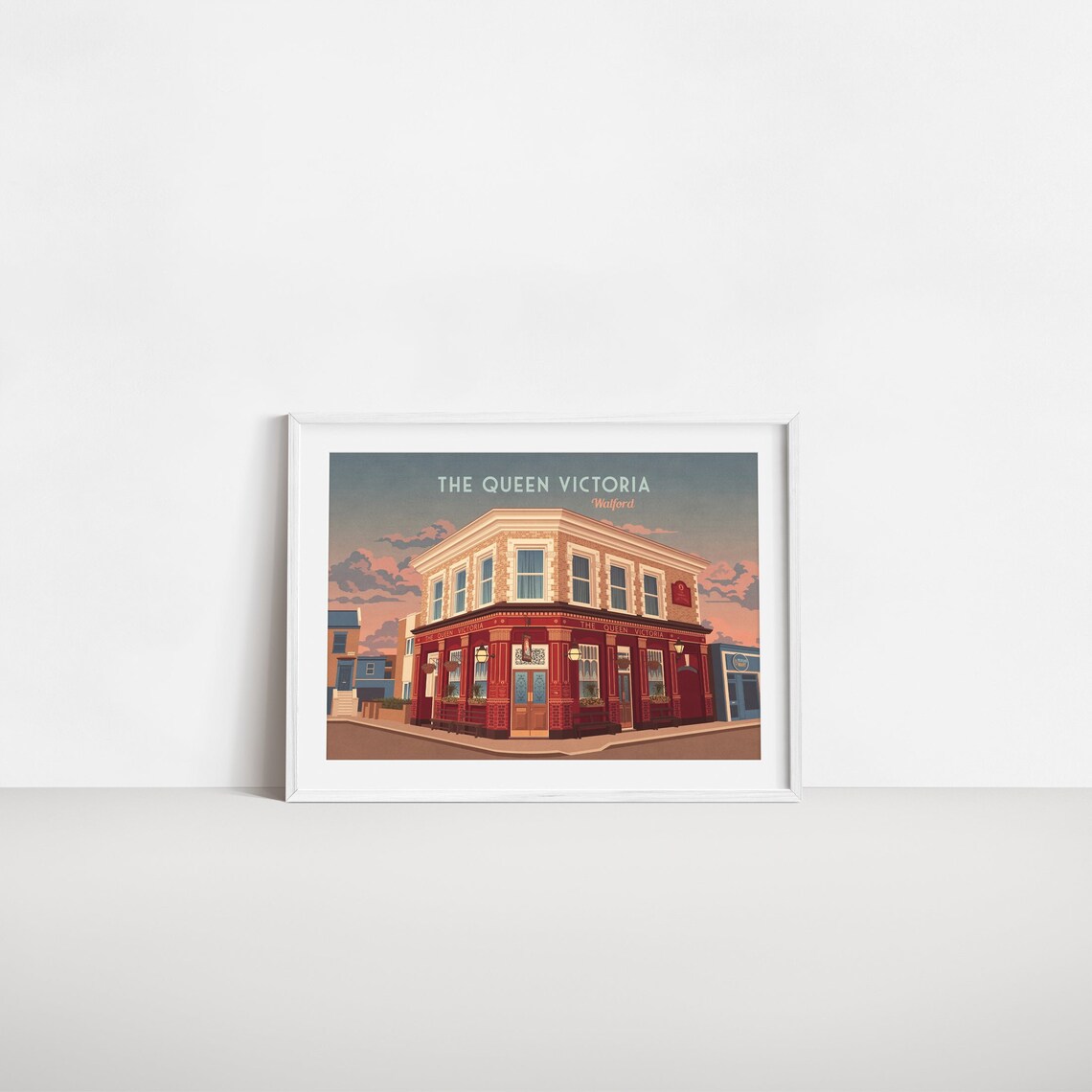 Queen Victoria Pub Walford London Travel Poster - Image 2