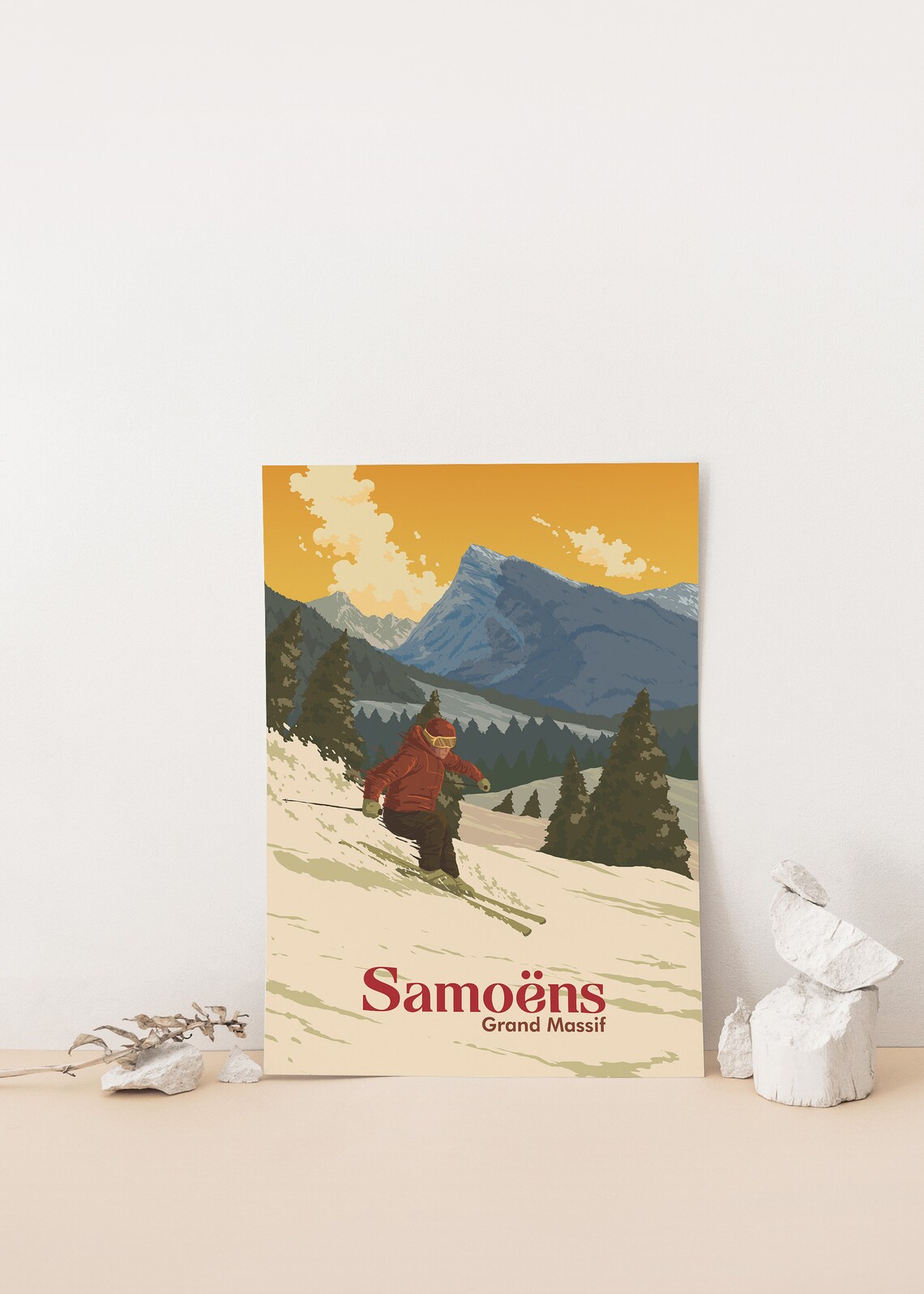 Samoens Ski Resort Poster, Grand Massif Vintage Travel - Image 4