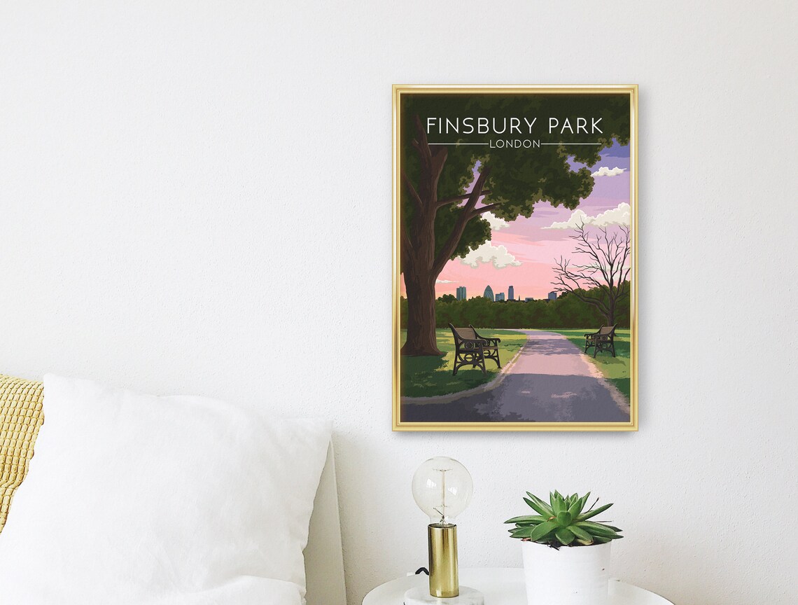 Finsbury Park London Travel Poster, North London Map - Image 3
