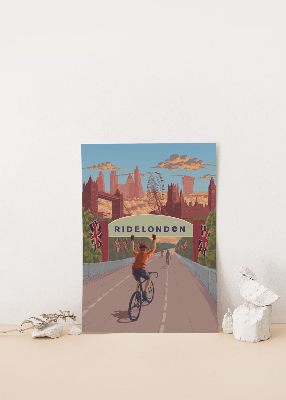 RideLondon Cycling Event Finish Arch London Skyline View Poster - Image 4