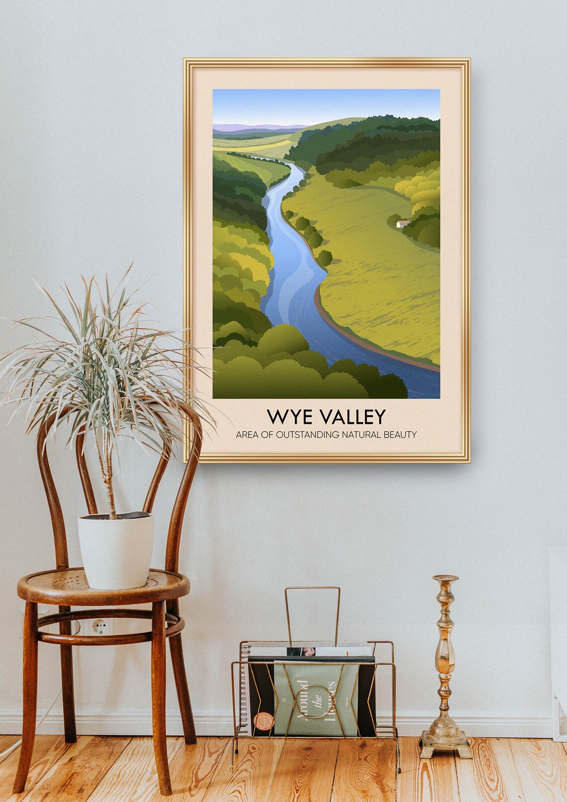 Wye Valley AONB Vintage Travel Poster Art Print - Image 2