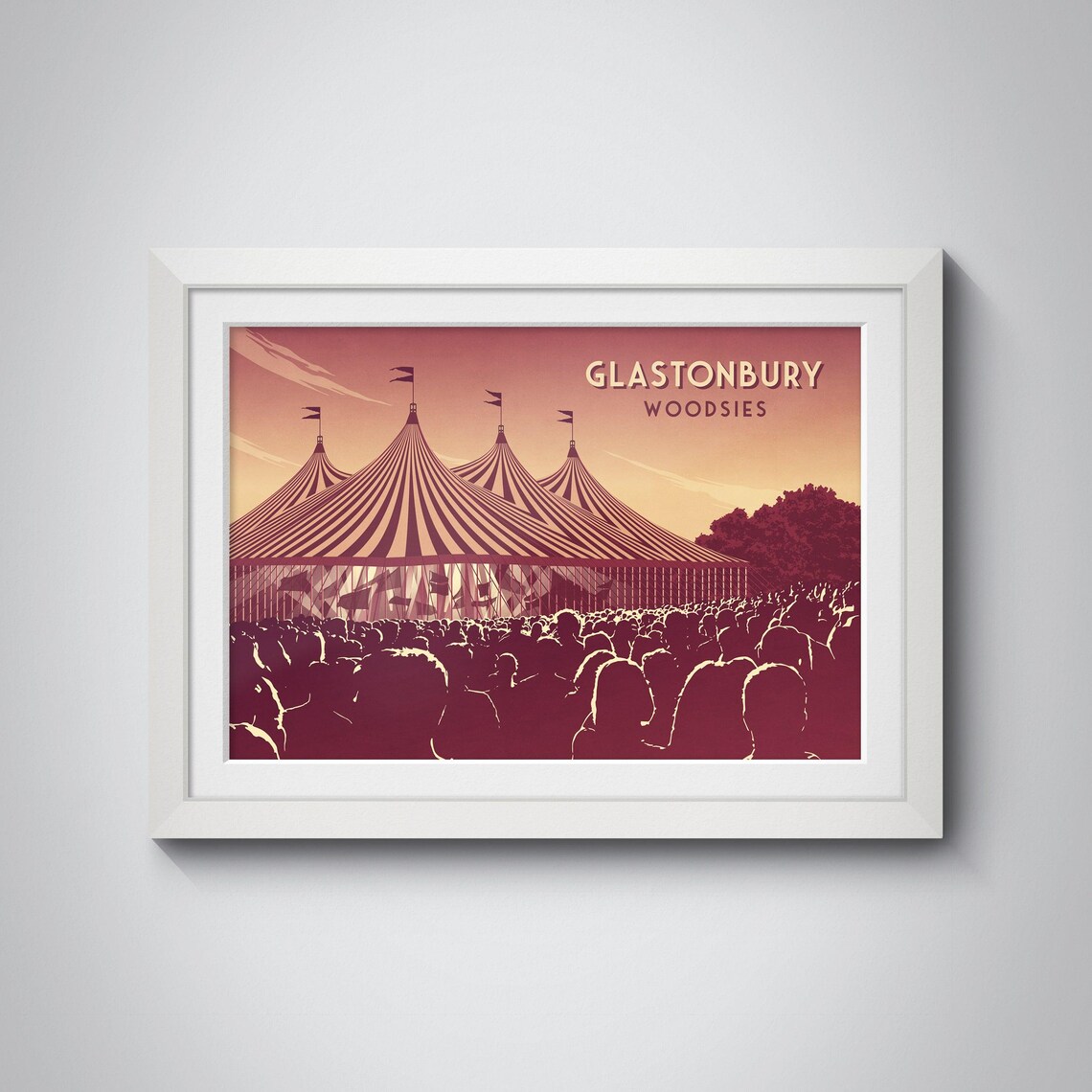 Glastonbury Woodsies Stage Festival Crowd Music Travel Poster - Image 4