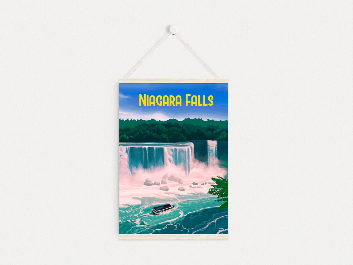 Niagara Falls Horseshoe Falls Maid of the Mist Retro Travel Poster - Image 4