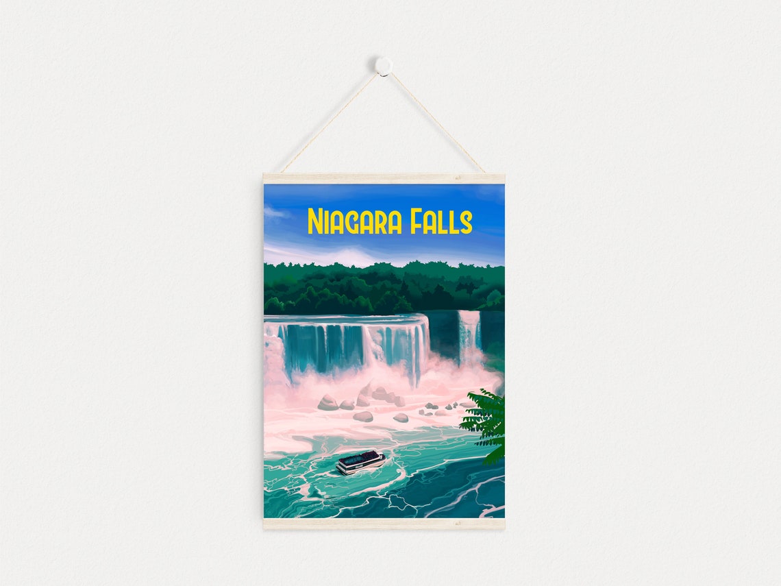 Niagara Falls Travel Poster Usa Canada New York State Ontario Vintage Travel Print Maid Of The Mist Niagara Gorge Horseshoe Falls - Image 4
