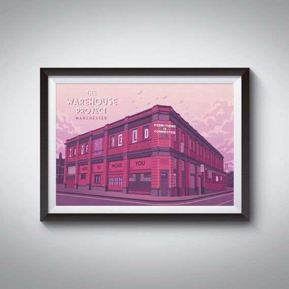 Warehouse Project Manchester Nightclub Poster Clubbing Mayfield Depot Techno Trance House Music Vintage Travel Print Architecture
