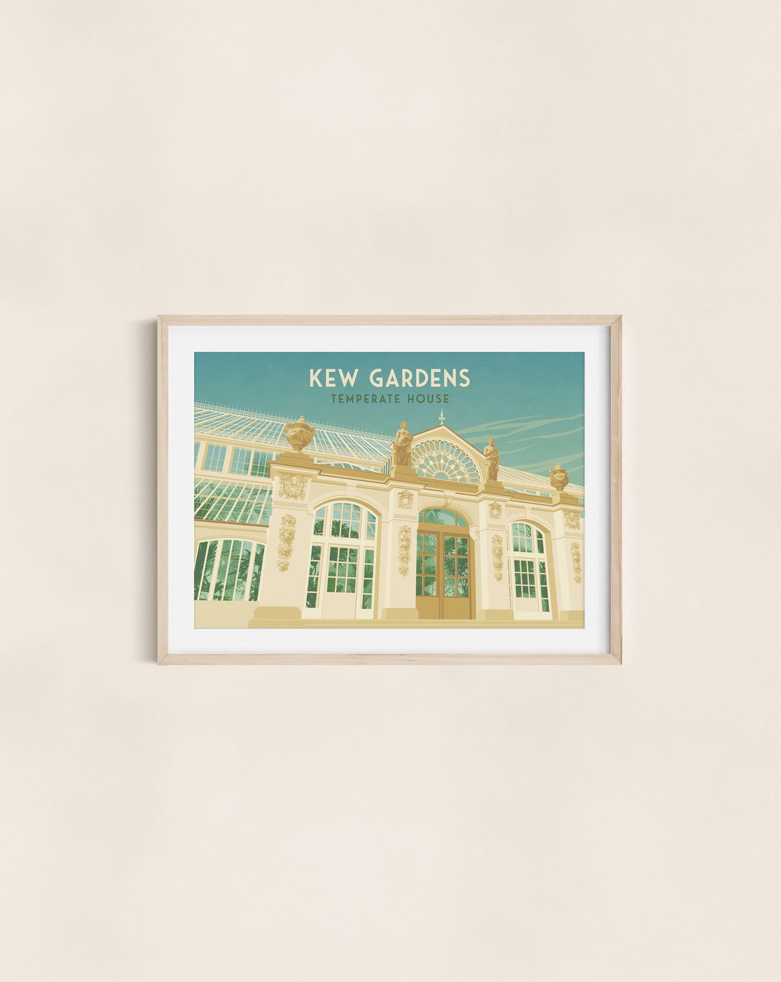 Kew Gardens Temperate House London Glasshouse Art Deco Poster - Image 3