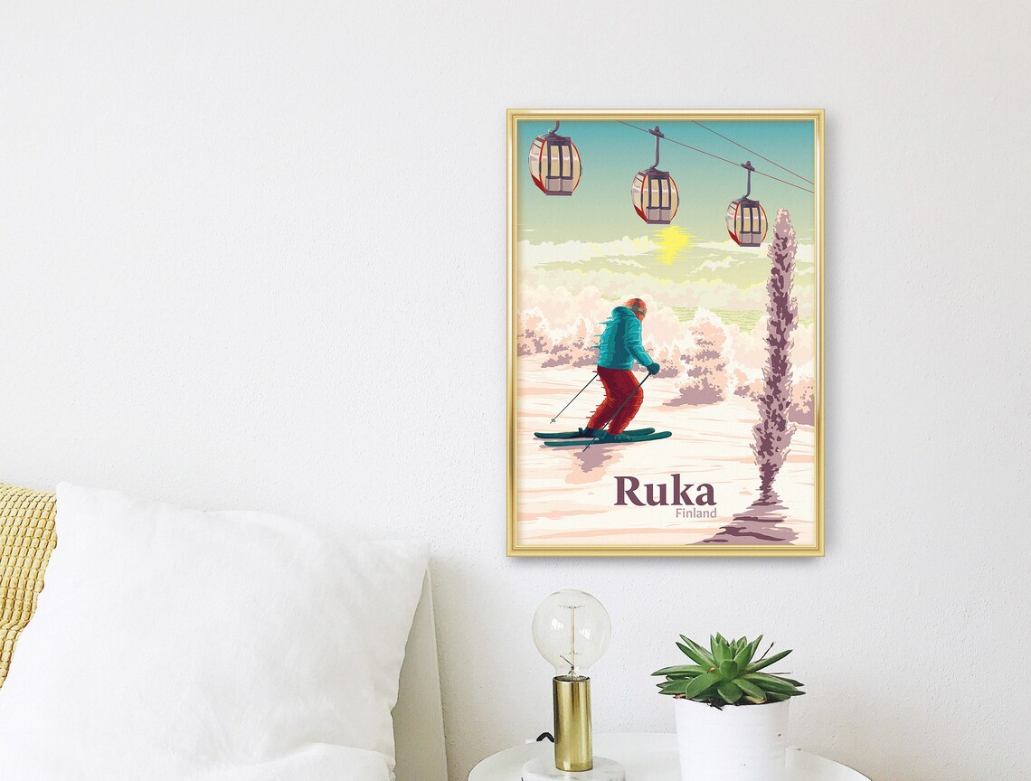 Ruka Finland Travel Poster, Skiing and Lapland - Image 3