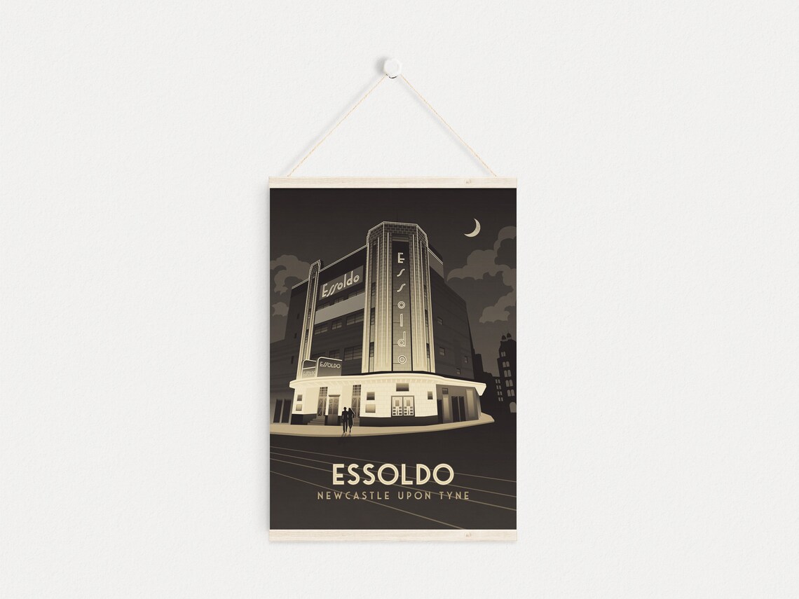 Essoldo Cinema Newcastle Upon Tyne Vintage Travel Poster - Image 4
