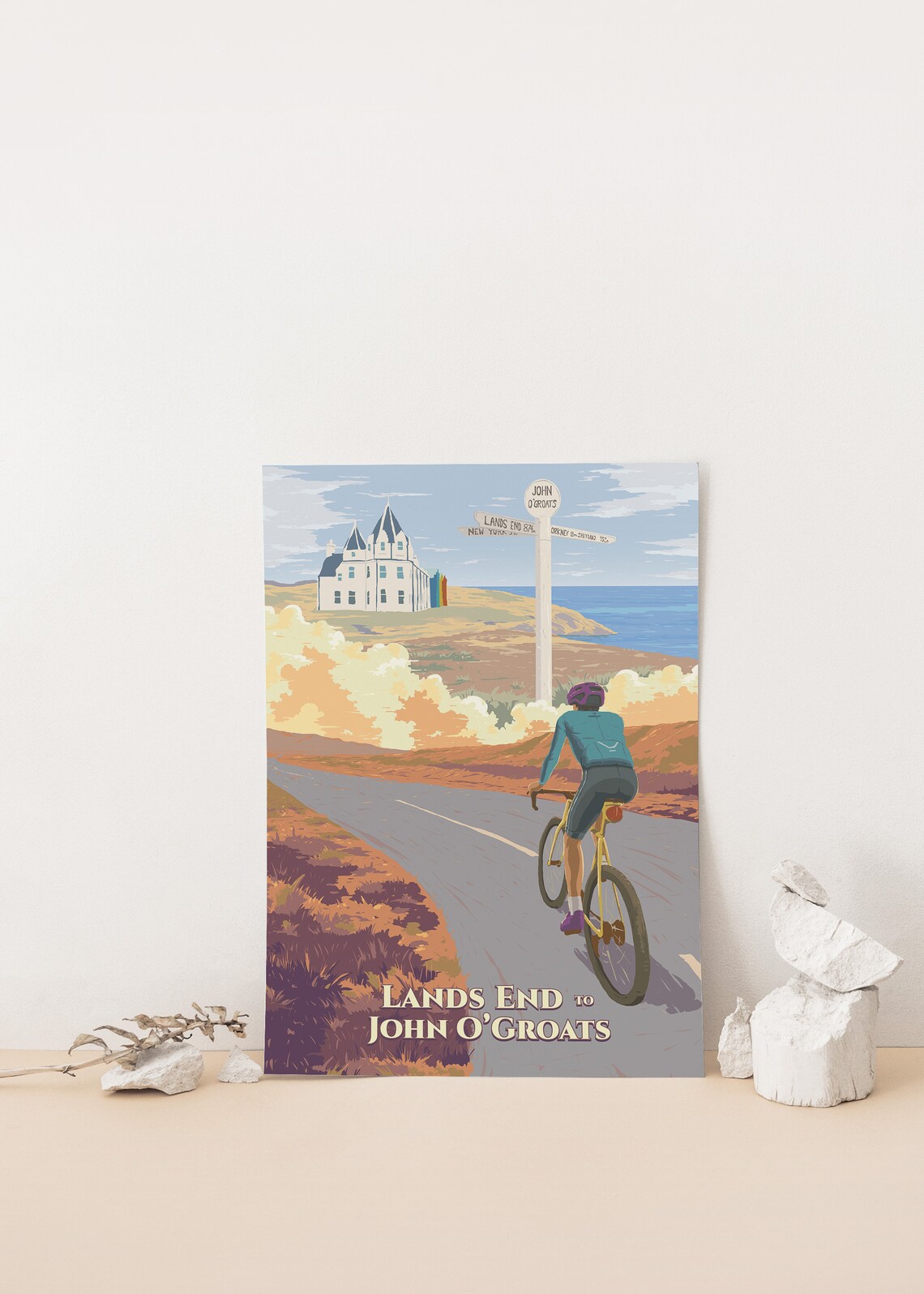 Lands End to John O'Groats Cycling Poster, Travel Poster - Image 4