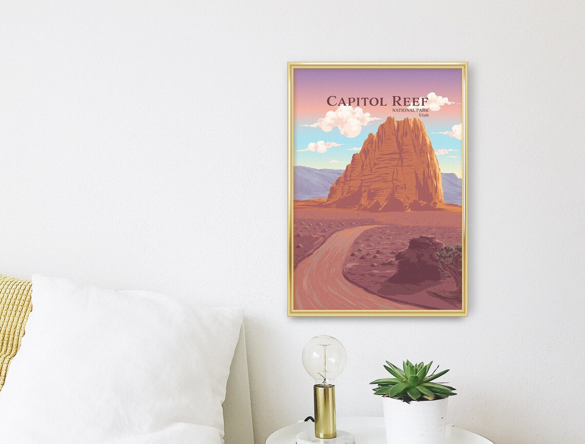 Capitol Reef National Park Utah Red Rock Desert Sunset Poster - Image 3