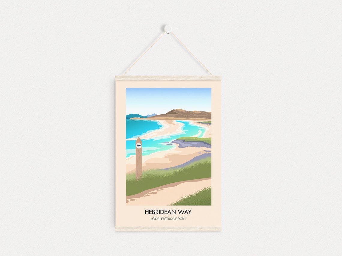 Hebridean Way Long Distance Coastal Trail Hiking Poster Scotland Outer Hebrides - Image 3