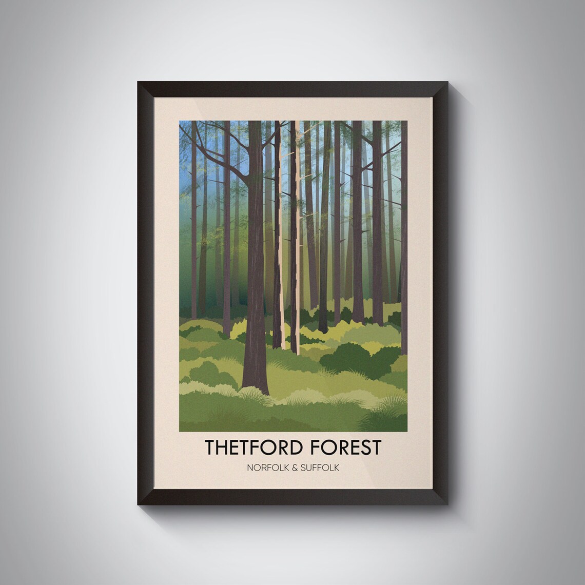 Thetford Forest Vintage Travel Poster, East Anglia