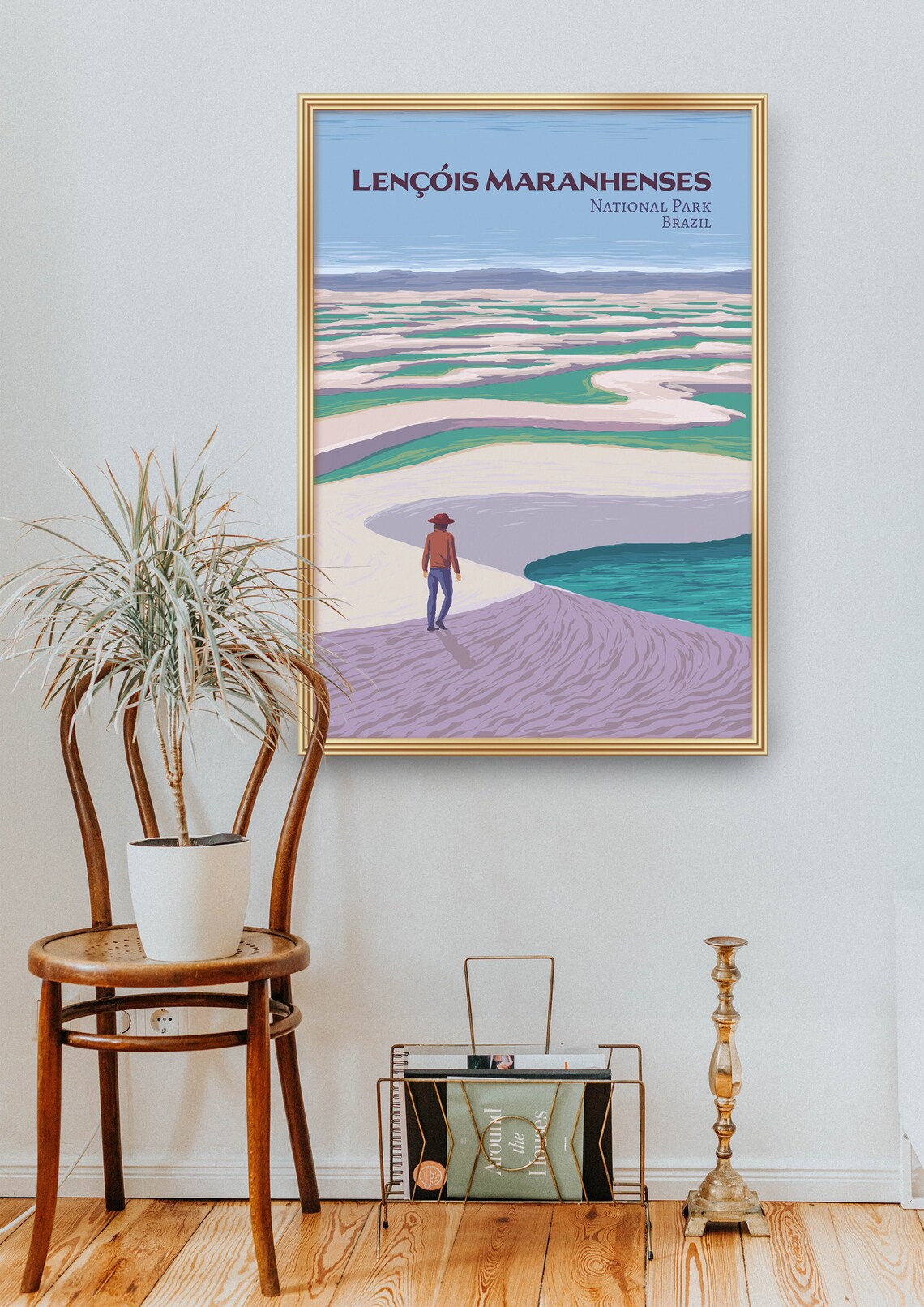 Lenis Maranhenses National Park Poster Brazil Sand Dunes Lagoons Maranho Vintage Travel Print South America Framed Wall Art Gift - Image 2