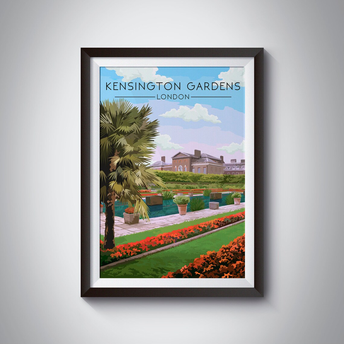 Kensington Gardens Travel Poster, London Parks