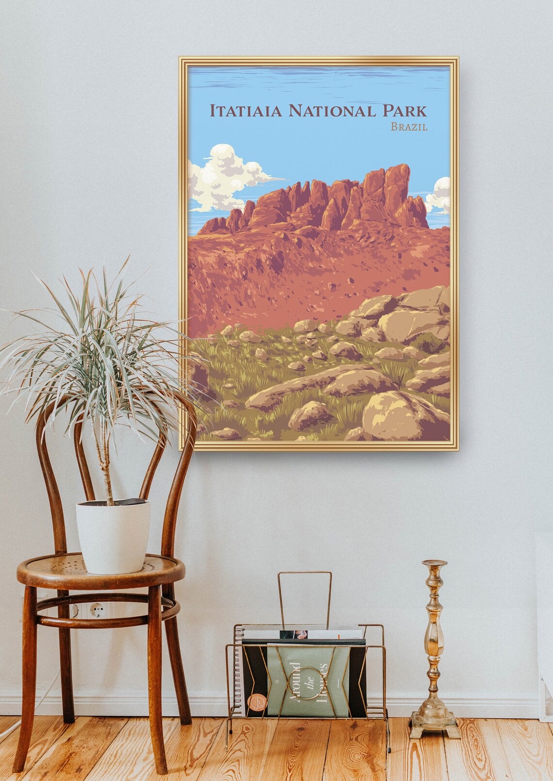Itatiaia National Park Brazil Rocky Peak Travel Illustration Poster - Image 2