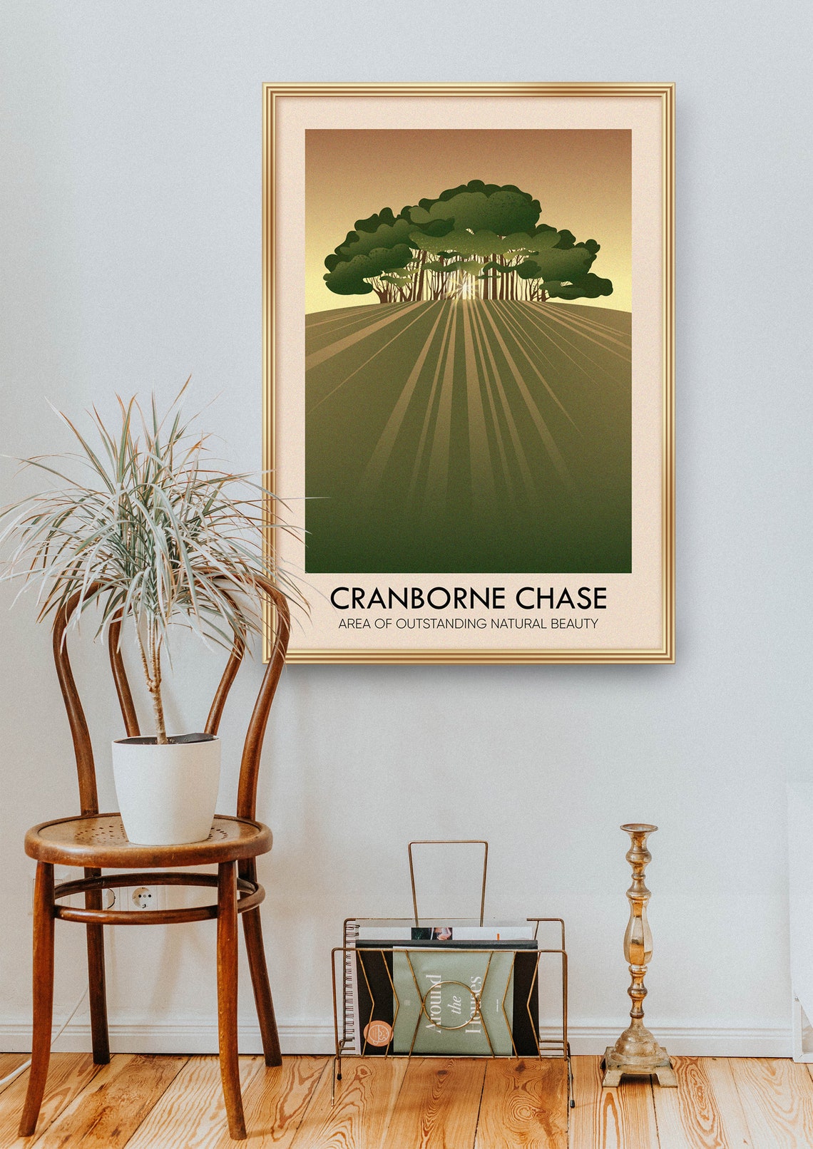 Cranborne Chase Sunset Tree Copse English Landscape Travel Poster - Image 2