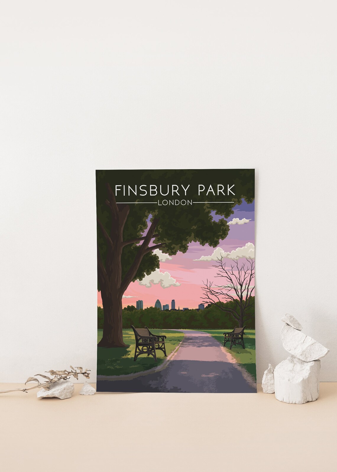 Finsbury Park London Travel Poster, North London Map - Image 4