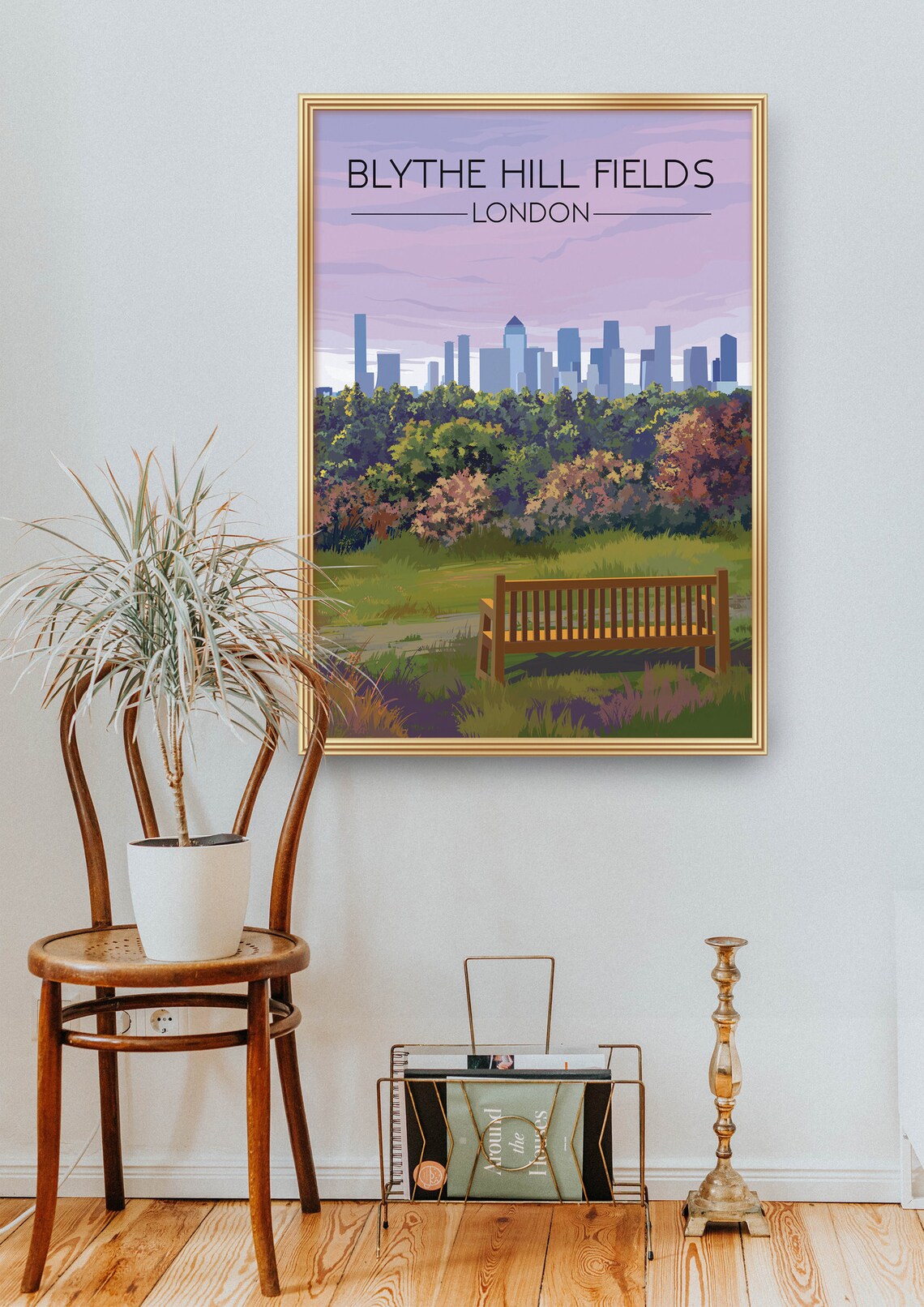 Blythe Hill Fields London Vintage Travel Poster - Image 2