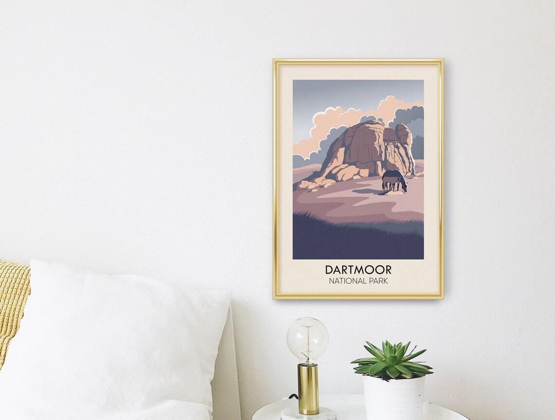 Dartmoor National Park Retro Travel Poster Print - Image 3