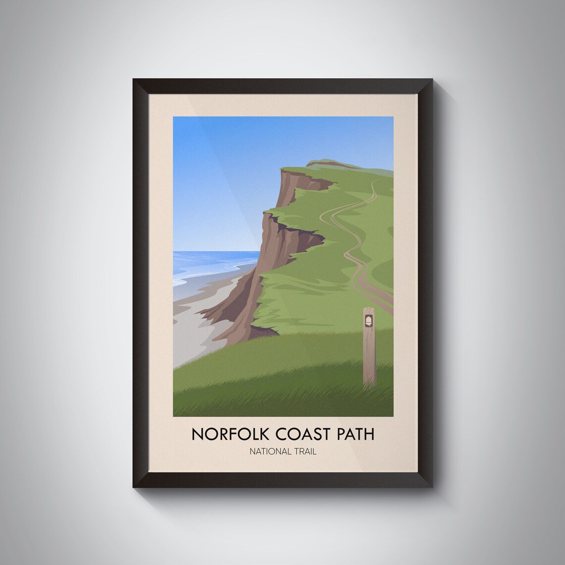 Norfolk Coast Path Travel Poster, North Norfolk Trail