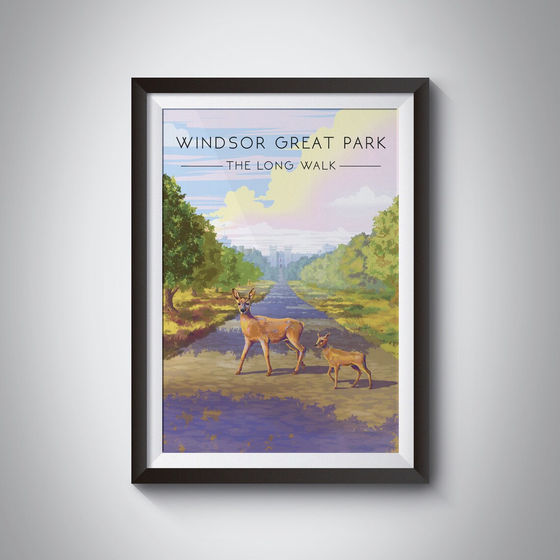 Windsor Great Park Vintage Travel Poster, Berkshire