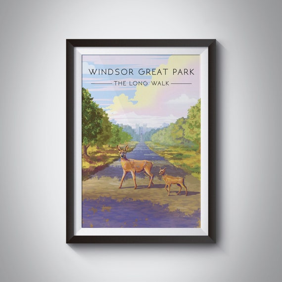 Windsor Great Park Vintage Travel Poster, Berkshire