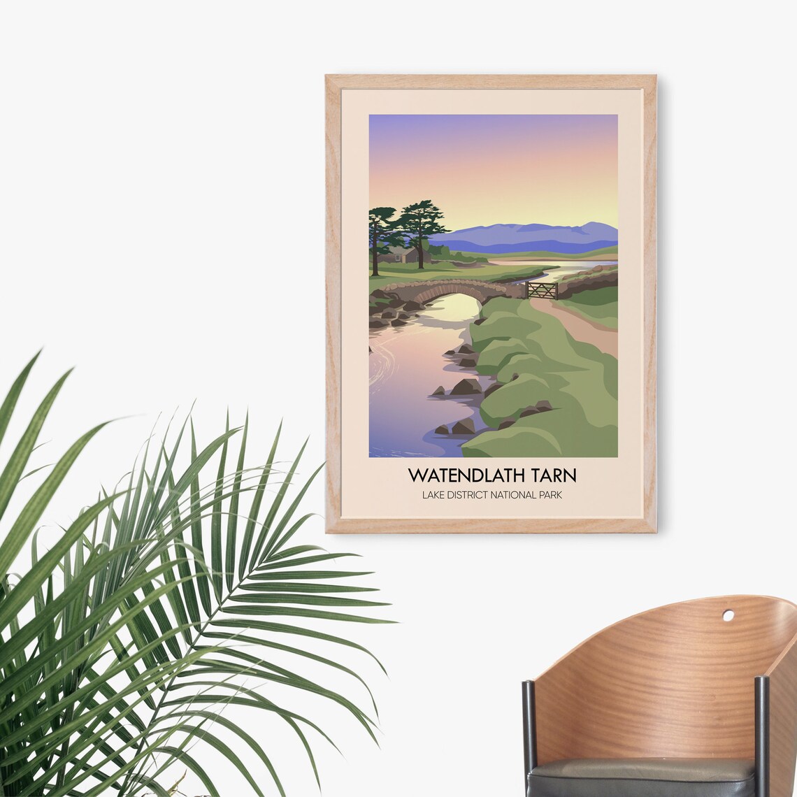 Watendlath Tarn Lake District National Park Packhorse Bridge Sunset Travel Poster - Image 2