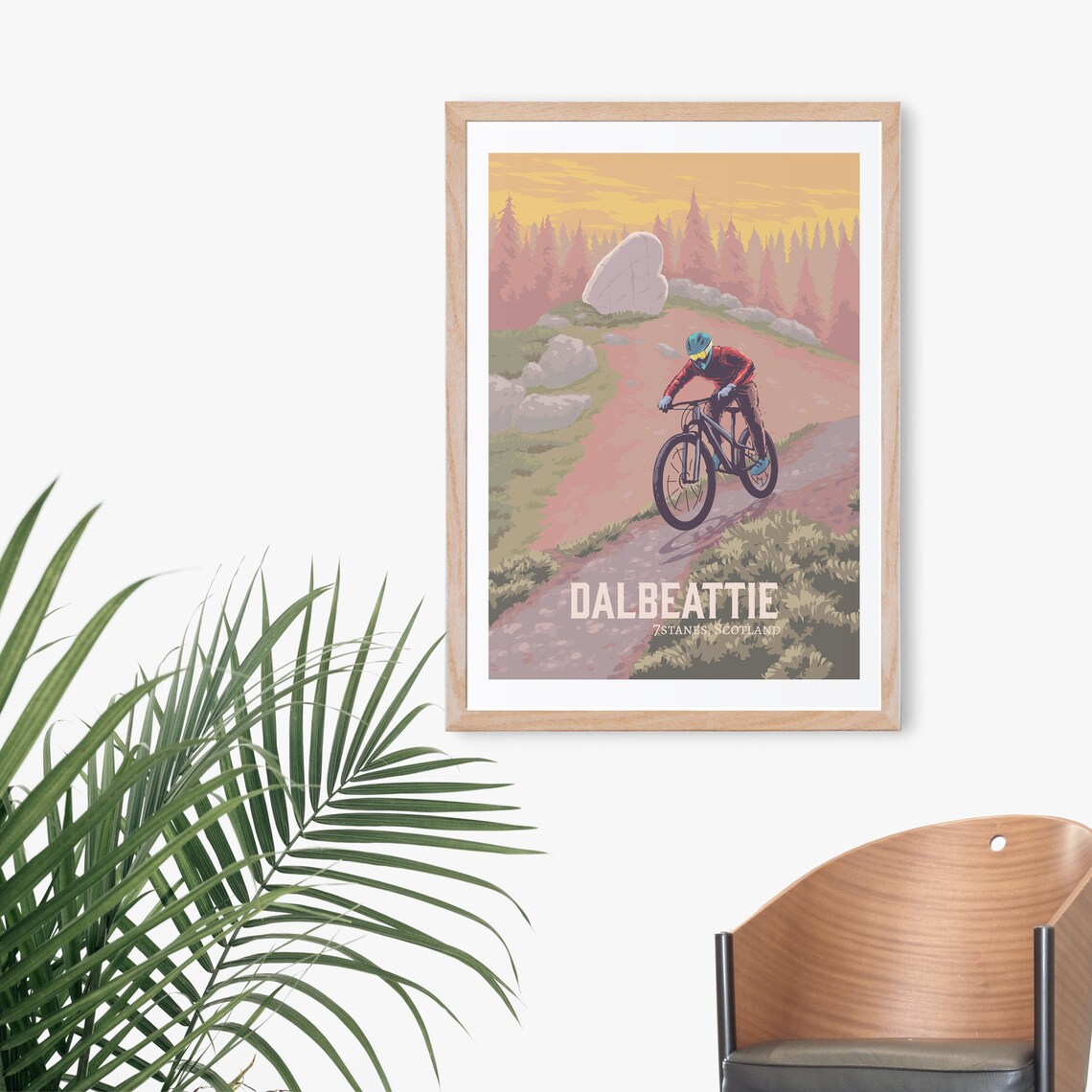 Dalbeattie 7stanes Scotland Sunset Trail Mountain Bike Poster - Image 3