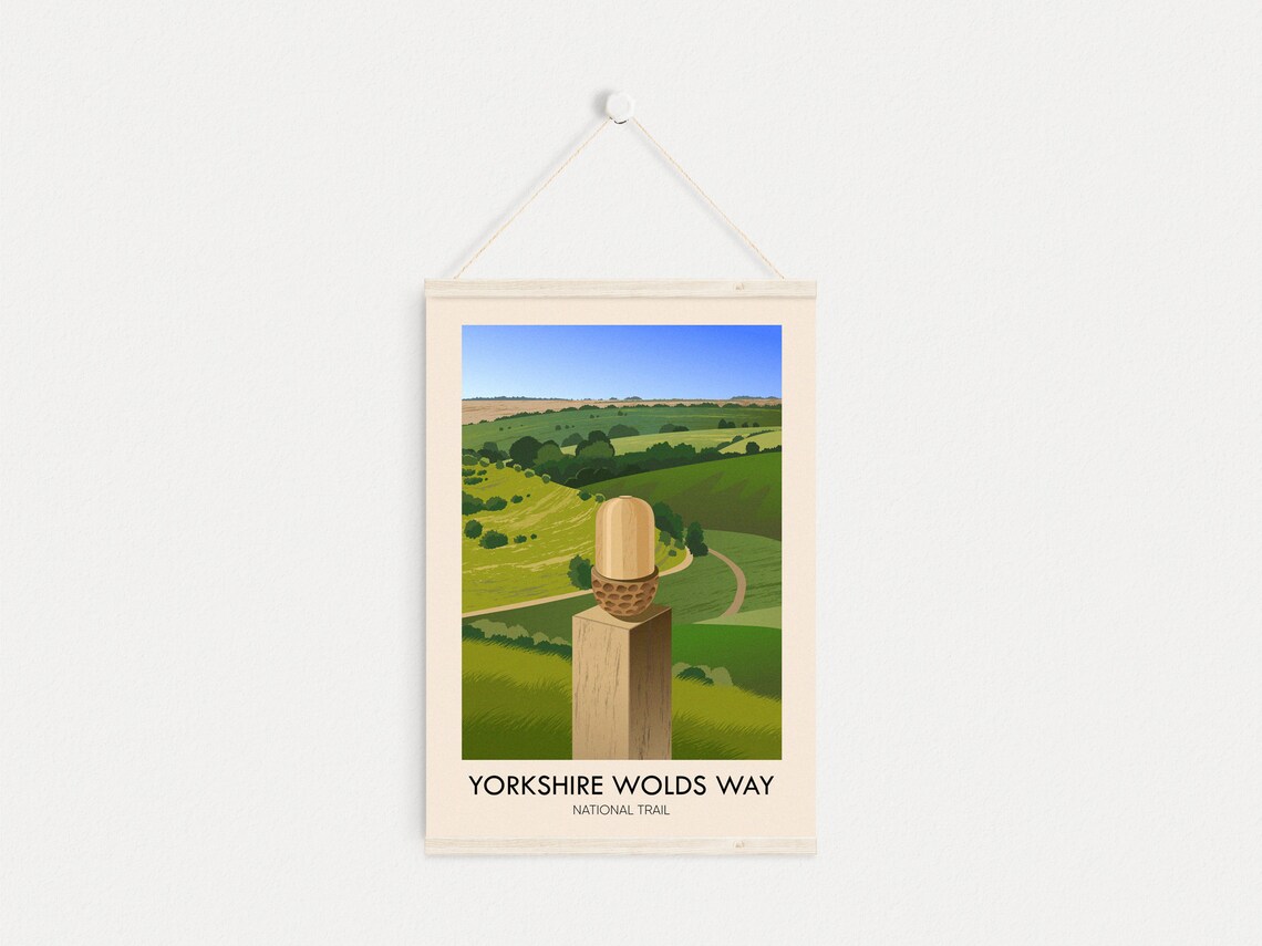 Yorkshire Wolds Way National Trail Rolling Hills Travel Poster - Image 3