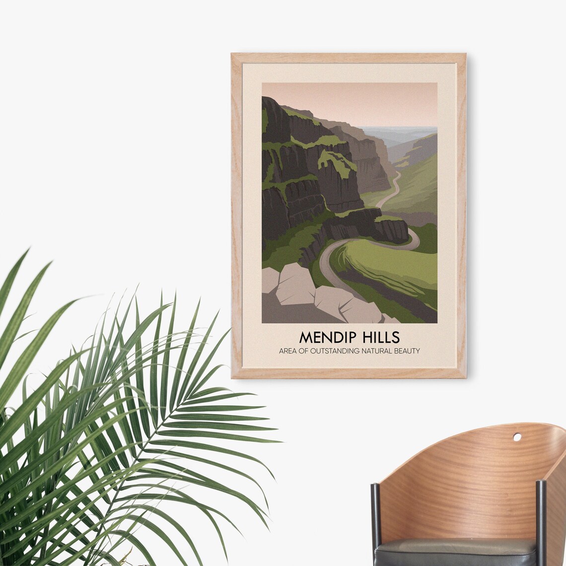 Mendip Hills AONB Vintage Travel Poster, Somerset - Image 3