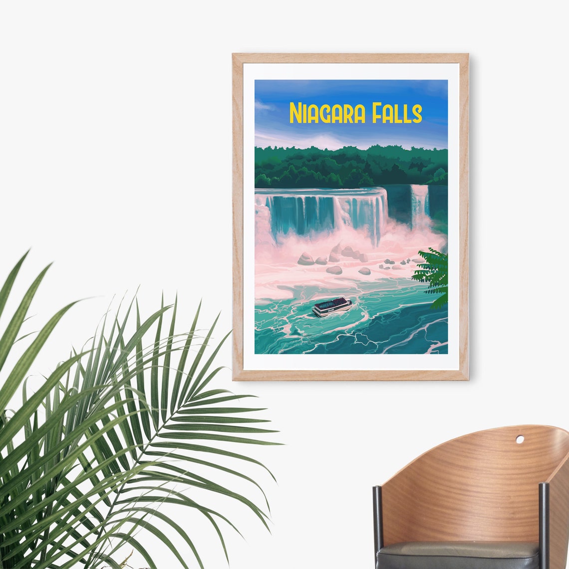 Niagara Falls Travel Poster Usa Canada New York State Ontario Vintage Travel Print Maid Of The Mist Niagara Gorge Horseshoe Falls - Image 3