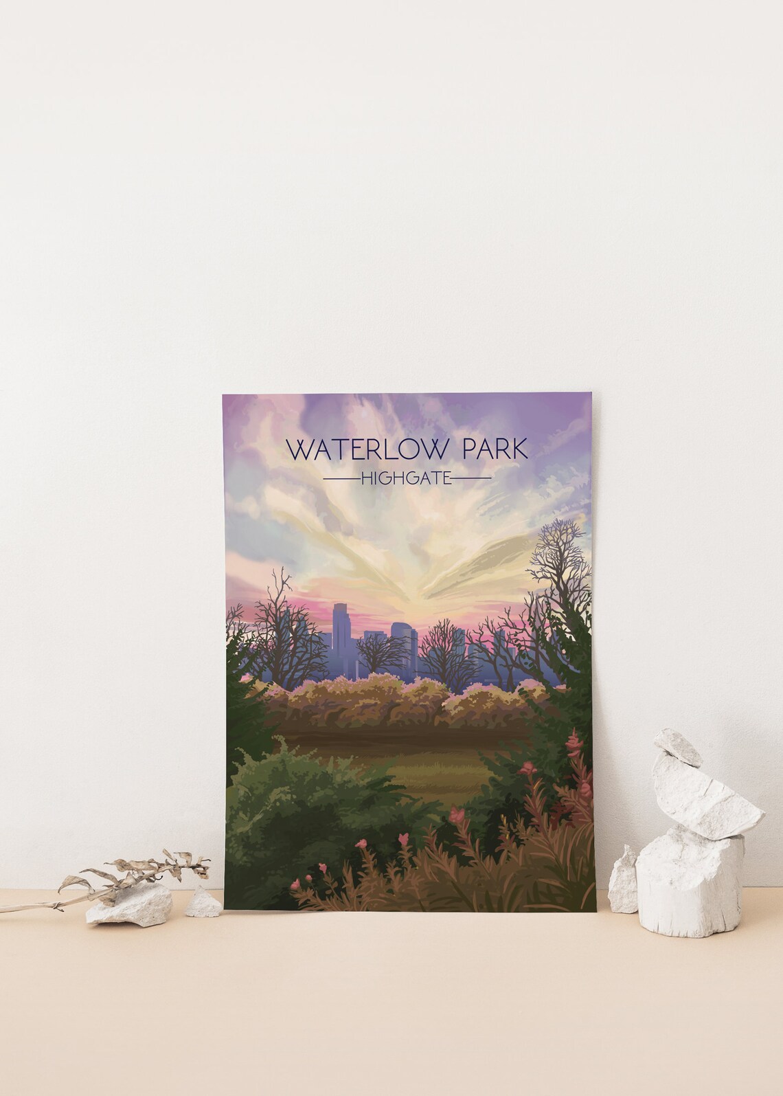 Waterlow Park, Highgate London Vintage Travel Poster - Image 4
