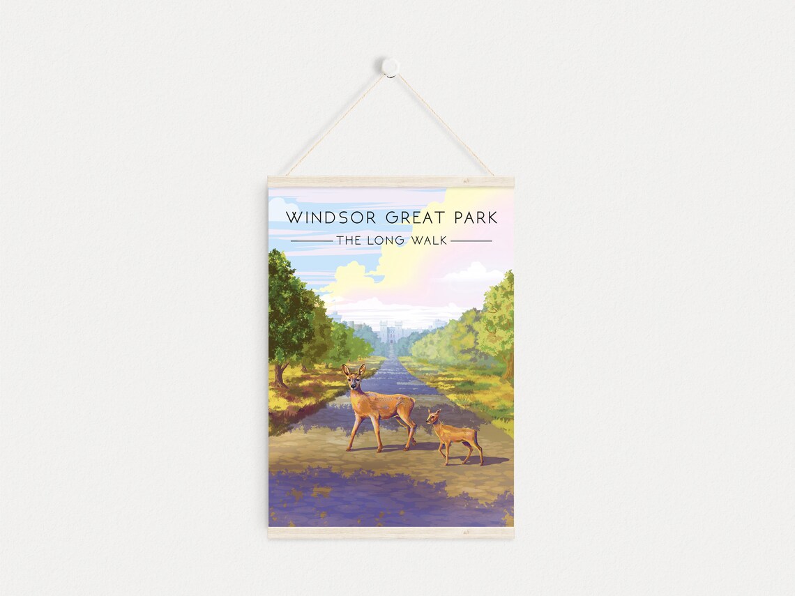 Windsor Great Park Vintage Travel Poster, Berkshire - Image 4