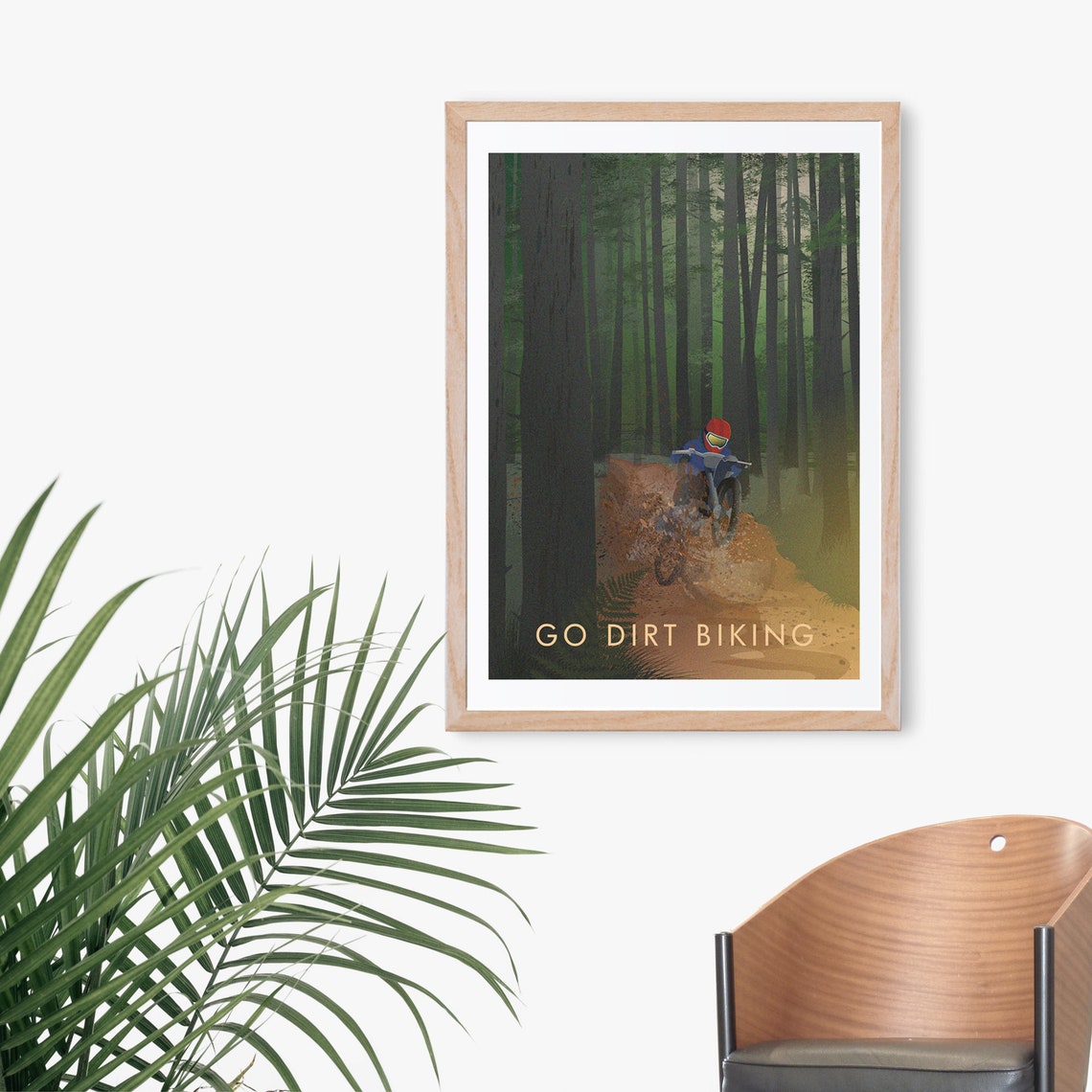 Go Dirt Biking Muddy Forest Trail Rider Vintage Motocross Poster - Image 3