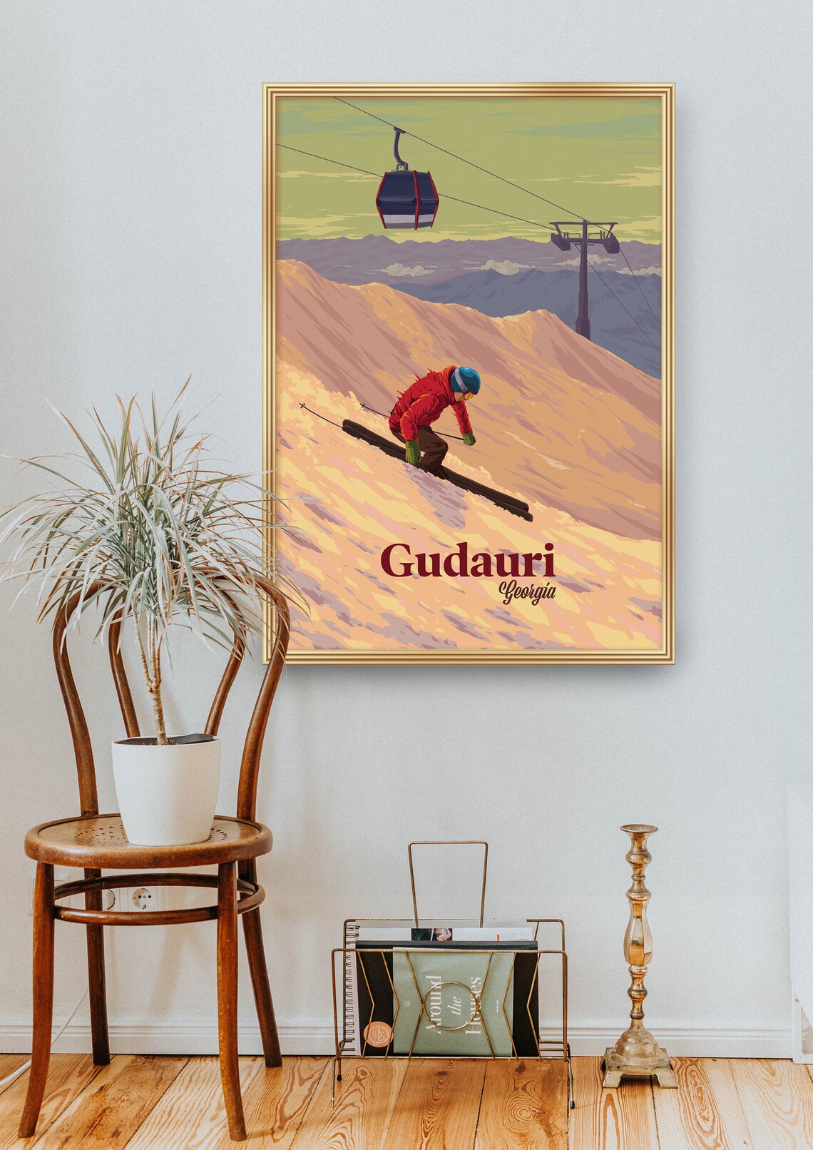 Gudauri Georgia Ski Resort Vintage Travel Poster - Image 2