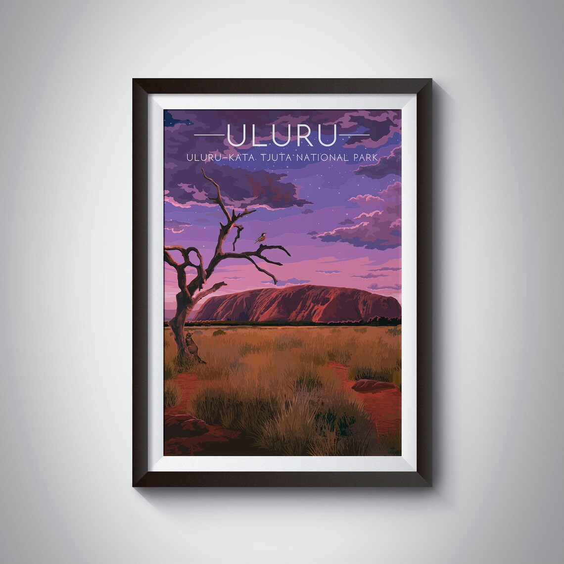 Uluru Australia Travel Poster, National Park Art Print