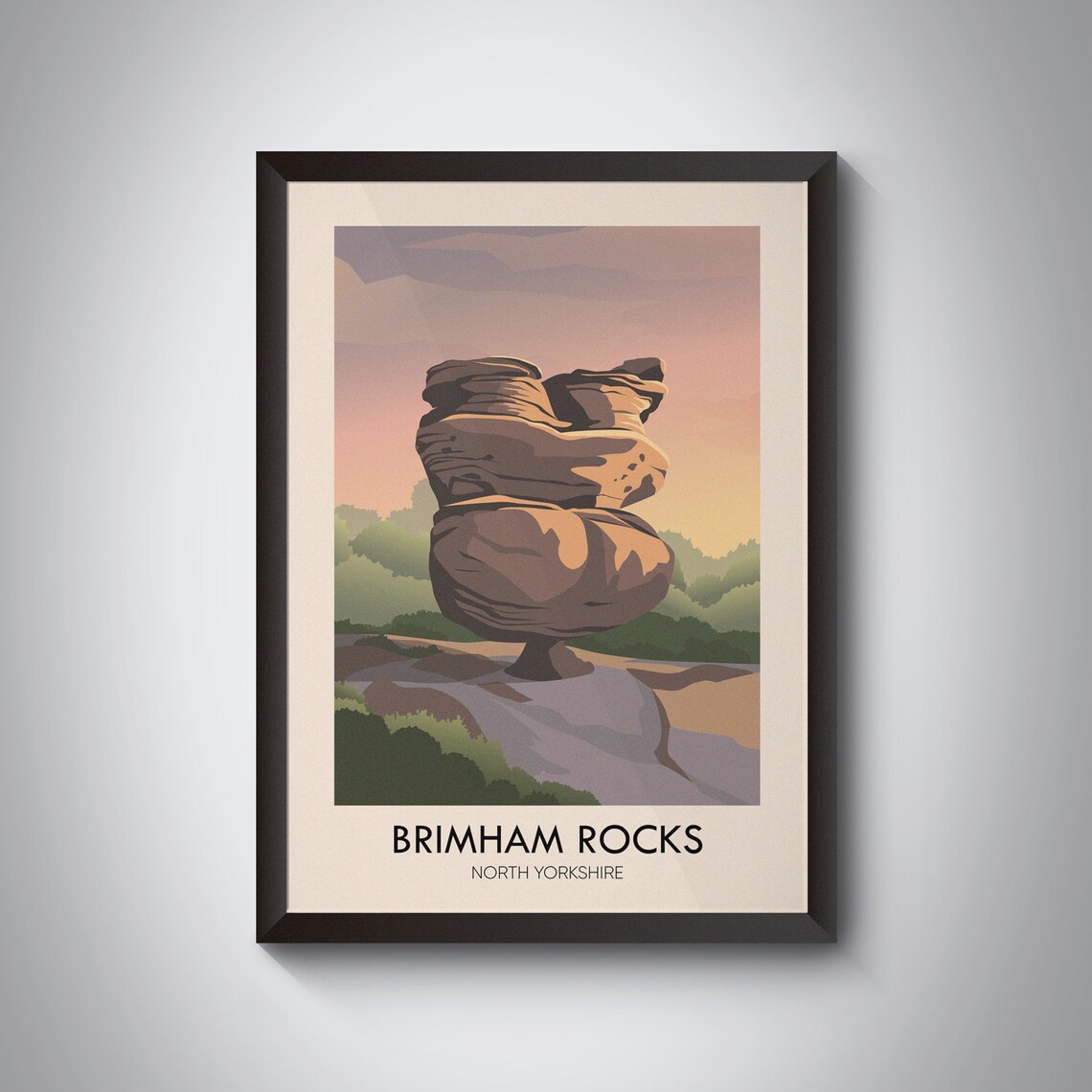 Brimham Rocks Travel Poster, North Yorkshire Landscape