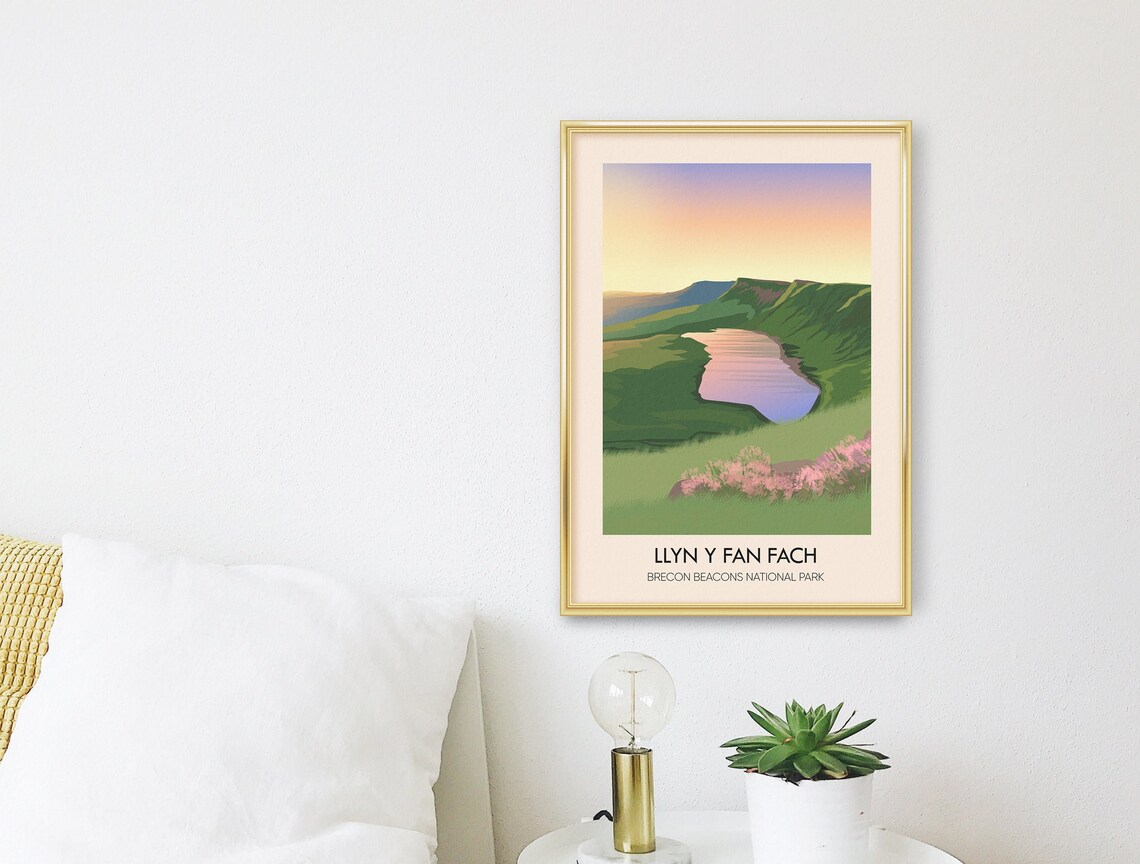 Llyn Y Fan Fach Travel Poster, Brecon Beacons Wales - Image 3